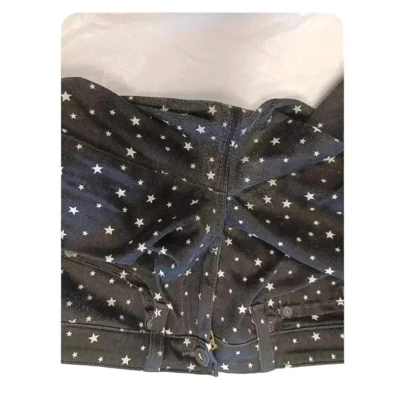 AG Star Printed Super  Skinny Legging Ankle Jeans Black White Stars Size 24R - Picture 9 of 13